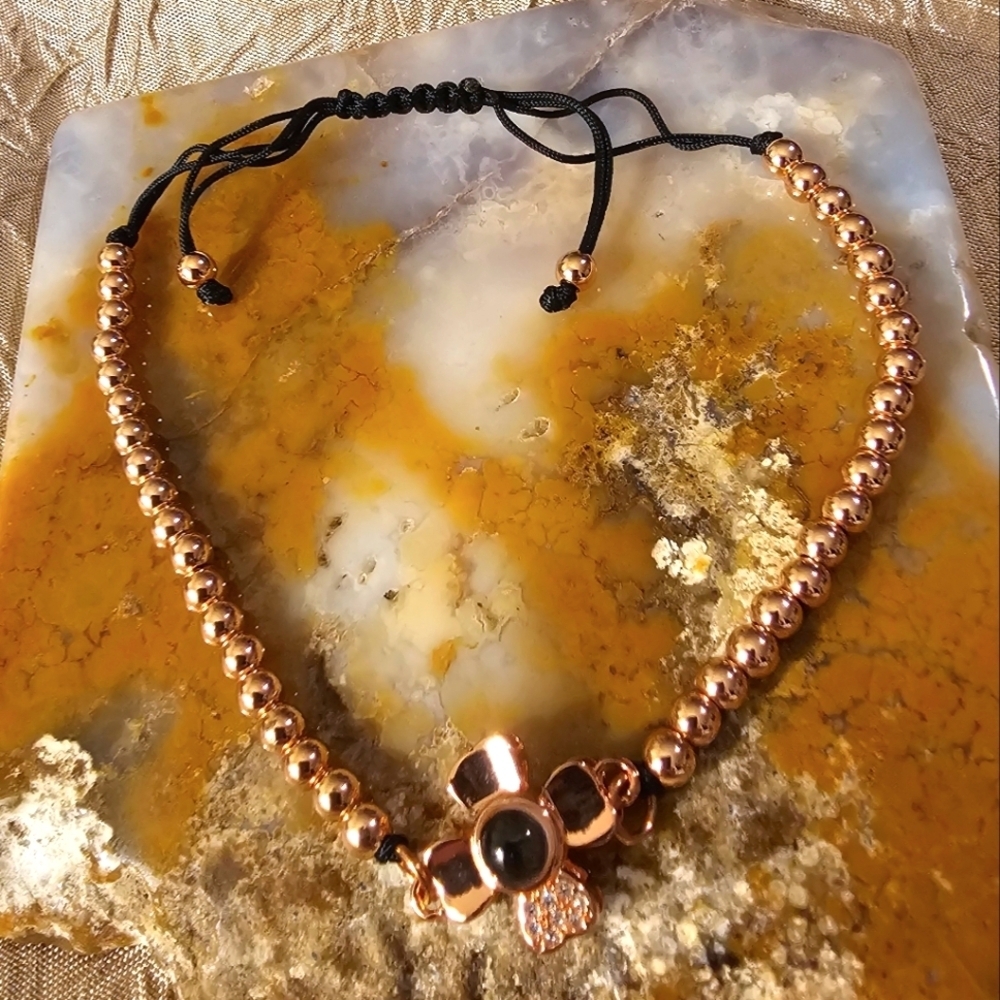 NEW "I Love You" Rose Gold Plated Adjustable Bracelet B1P14